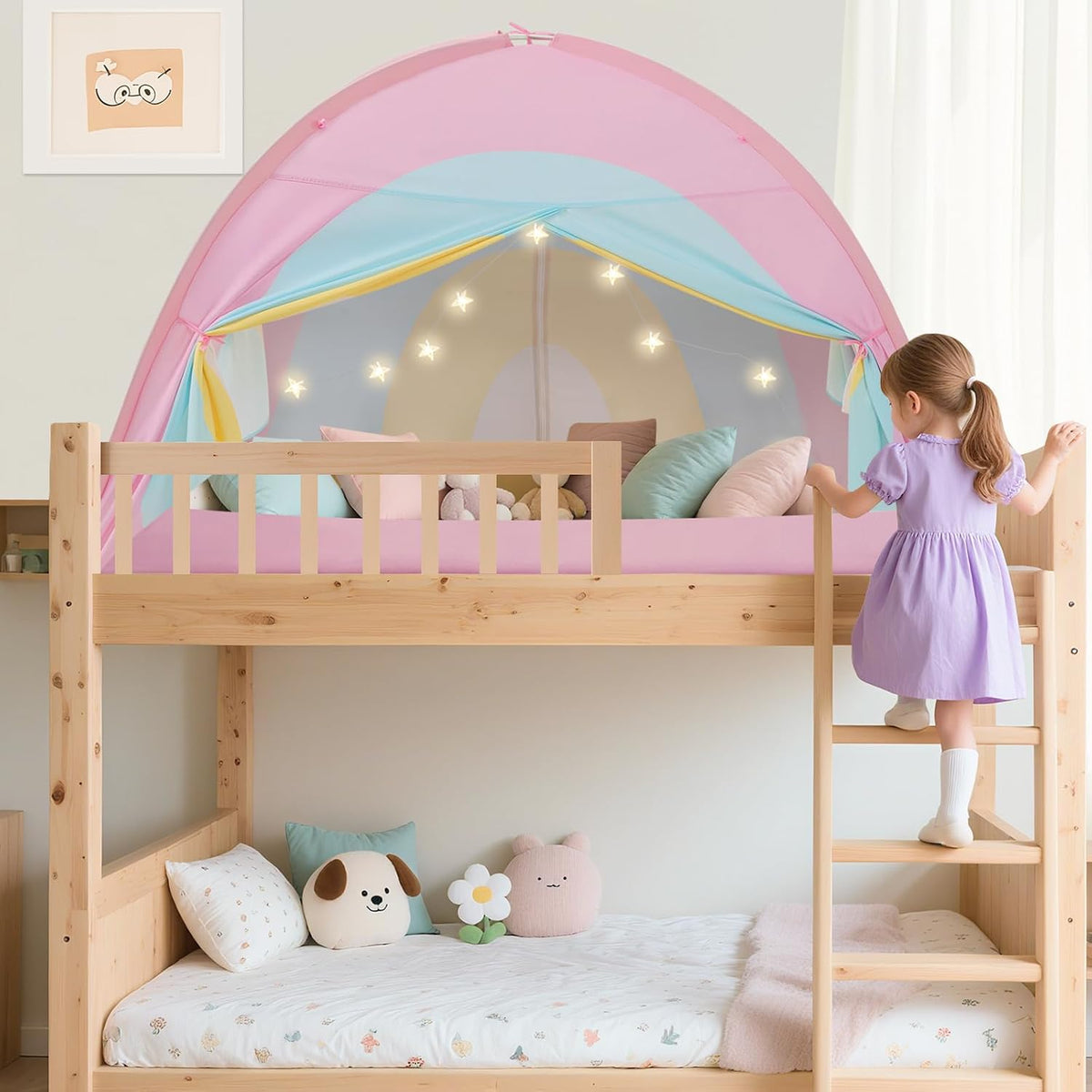 PIIKAGO - Tienda de campaña para cama matrimonial para niños, toldo...