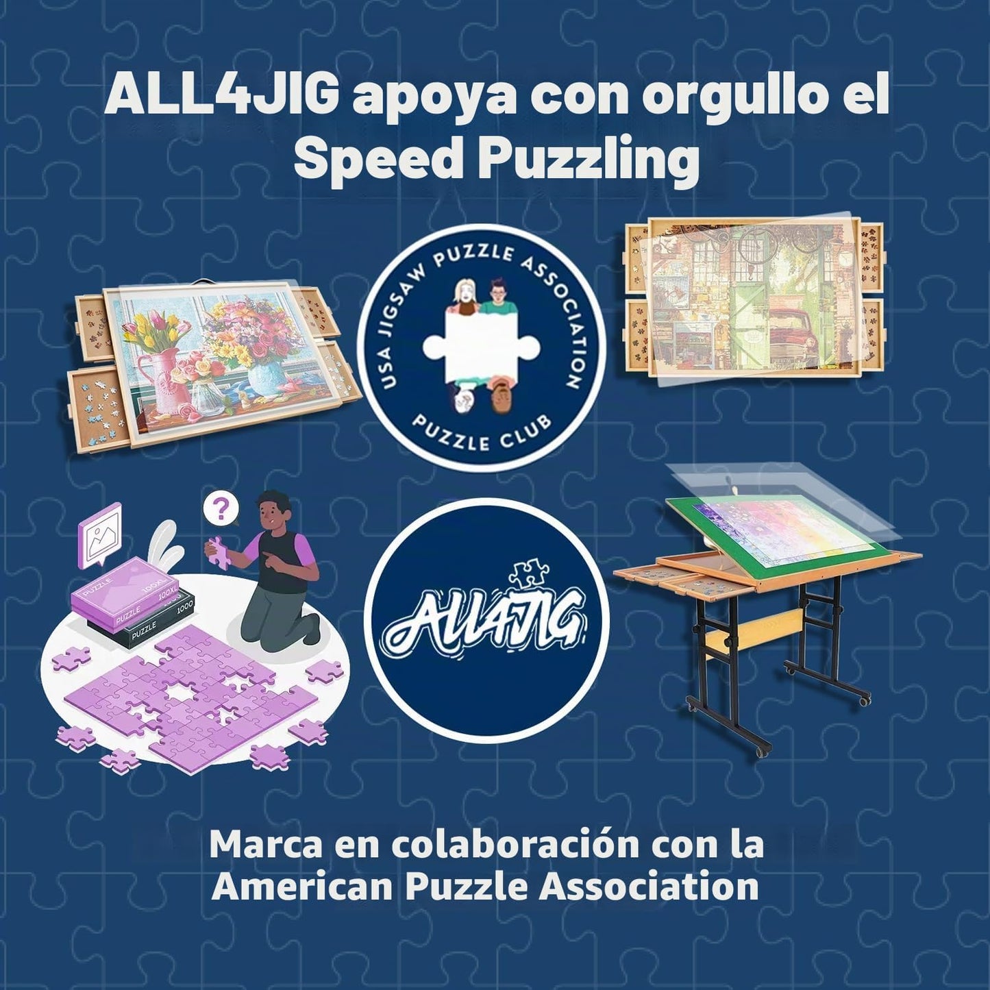 ALL4JIG Carpeta de rompecabezas de 25.98 x 30.31 pulgadas, carpeta...