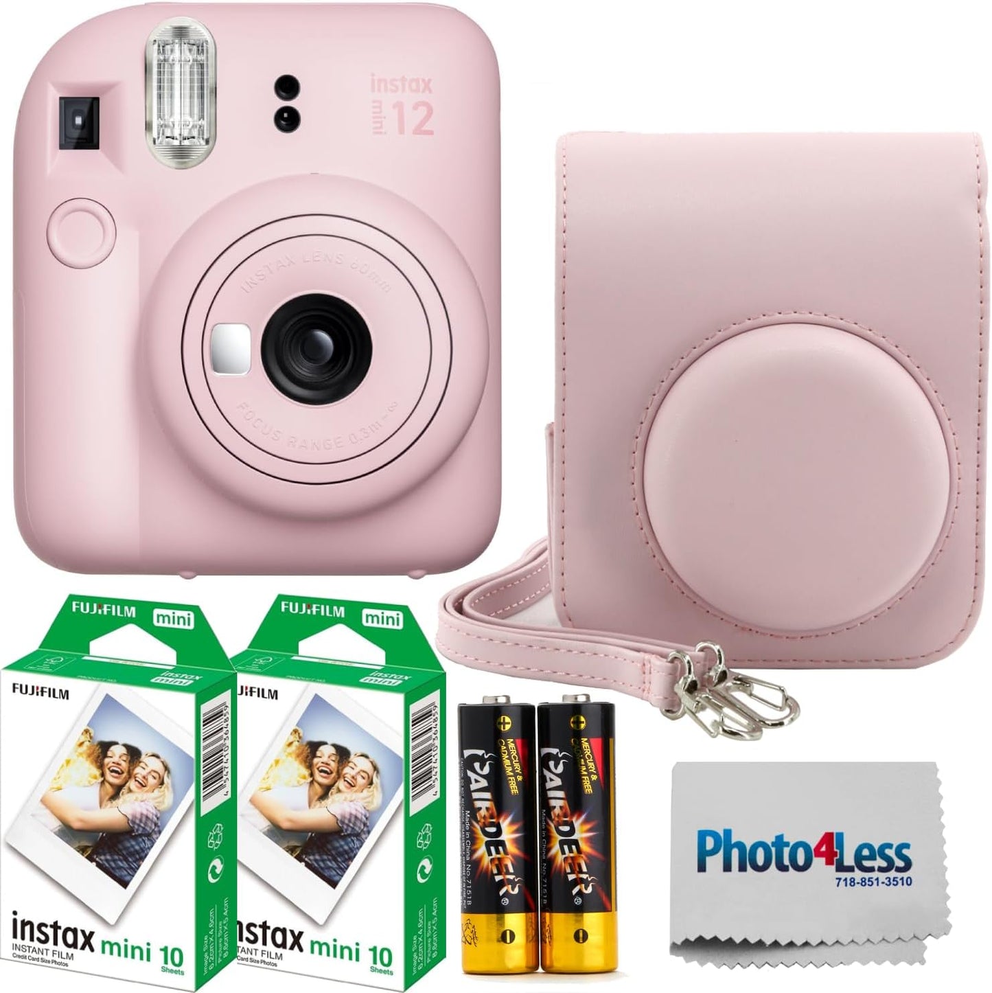 Fujifilm Instax Mini 12 - Cámara de película instantánea color rosa...