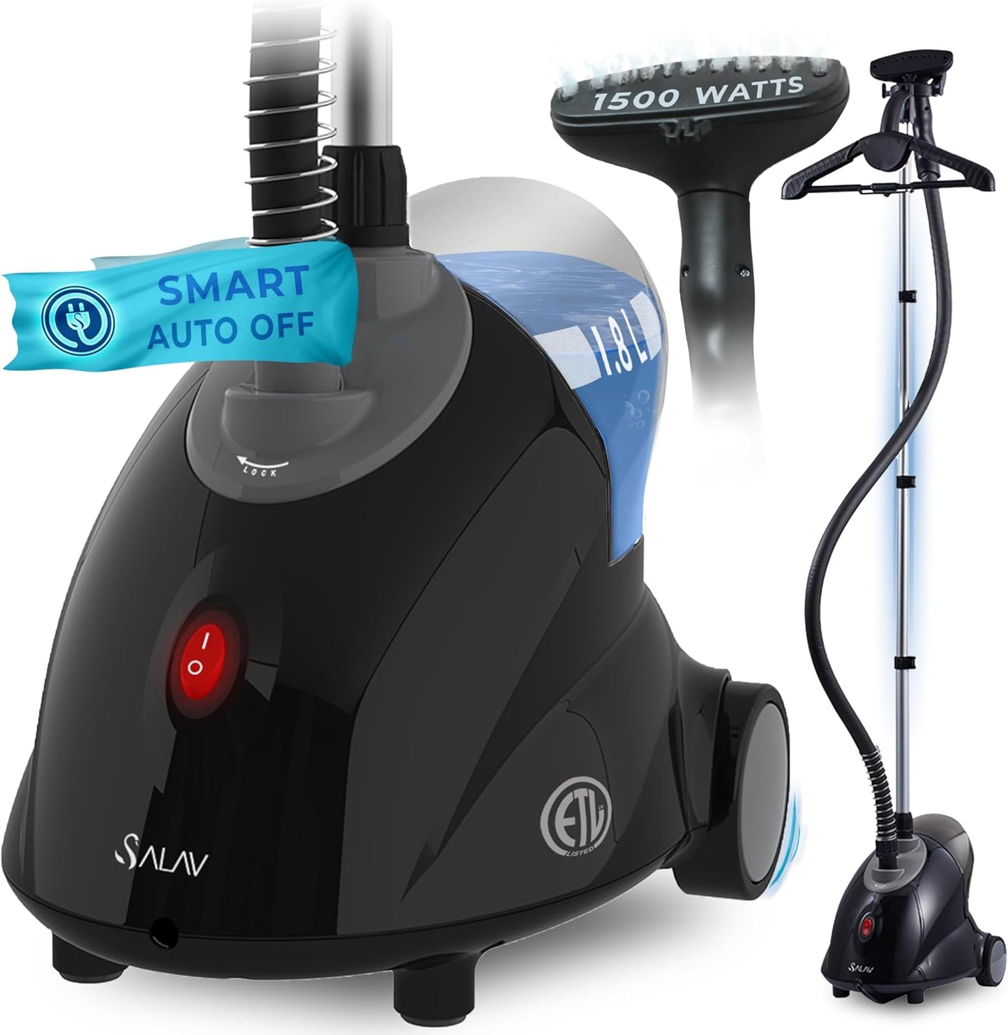 SALAV Vaporizador de ropa de tamaño completo para ropa con segurida...