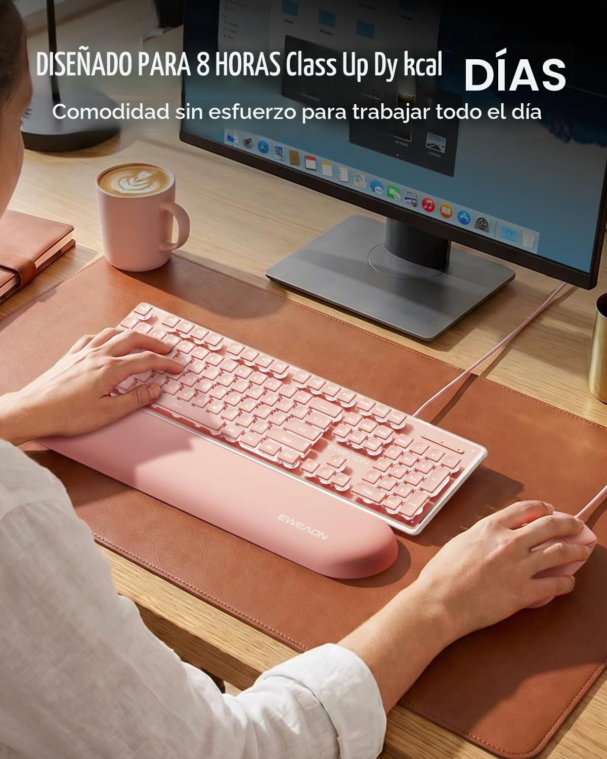 EWEADN GX710S Combo de teclado y mouse con cable con teclas de pudí...