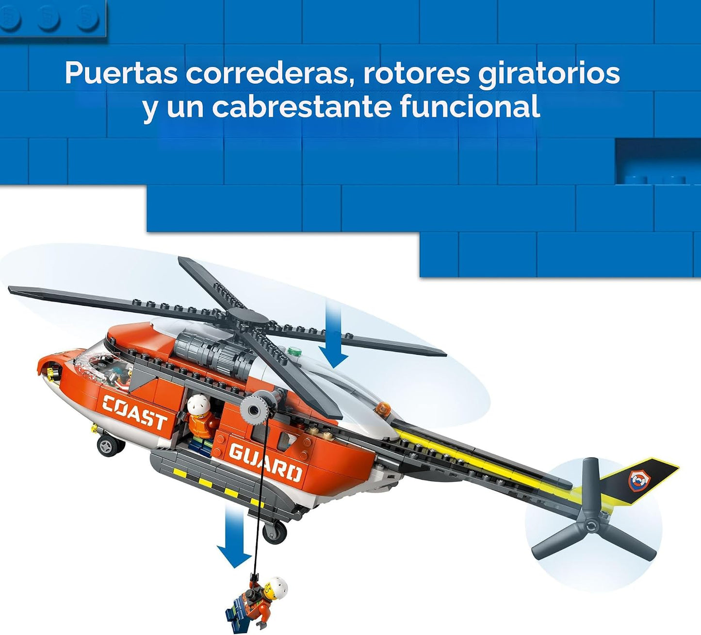 LEGO City Coast Guard Helicóptero de juguete de construcción para n...
