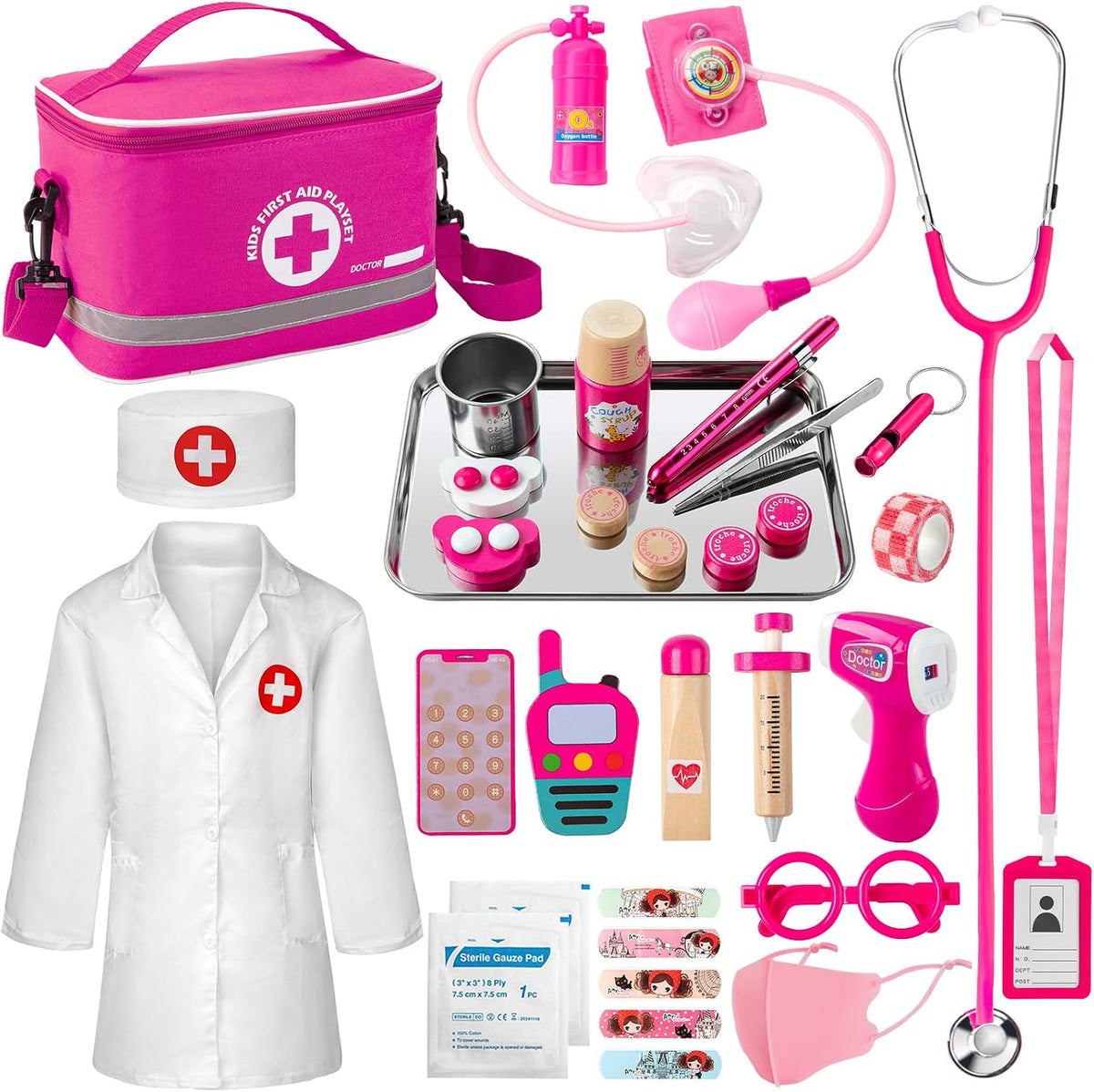 EFO SHM Kit médico para niños y niñas, 34 piezas para niños pequeño...