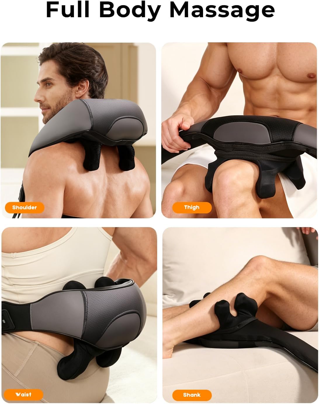 MASGRE Masajeador de cuello de ancho ajustable inalámbrico con calo...