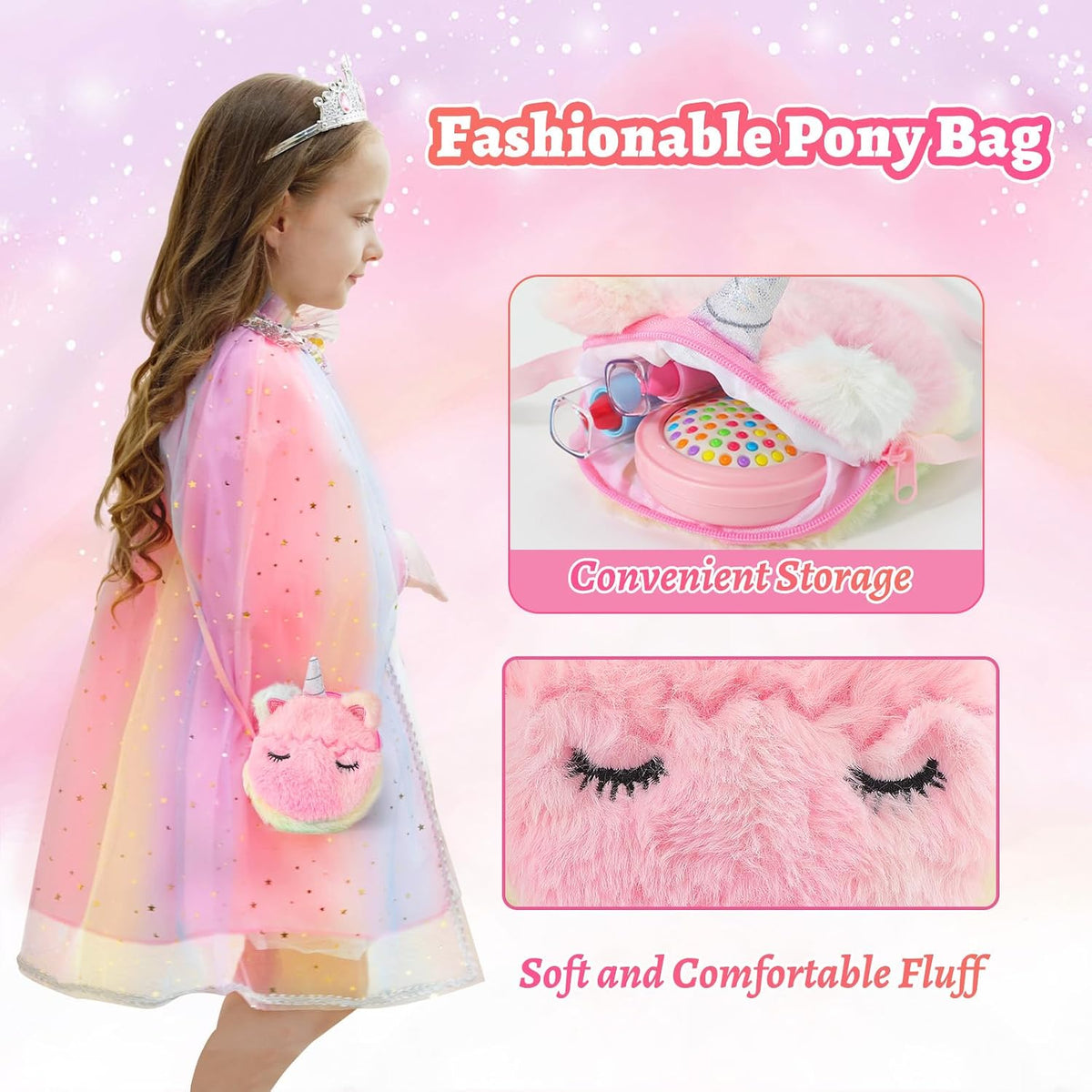 Fuzmo Ropa de princesa para niñas de 3, 4, 5, 6 años | Kit de maqui...