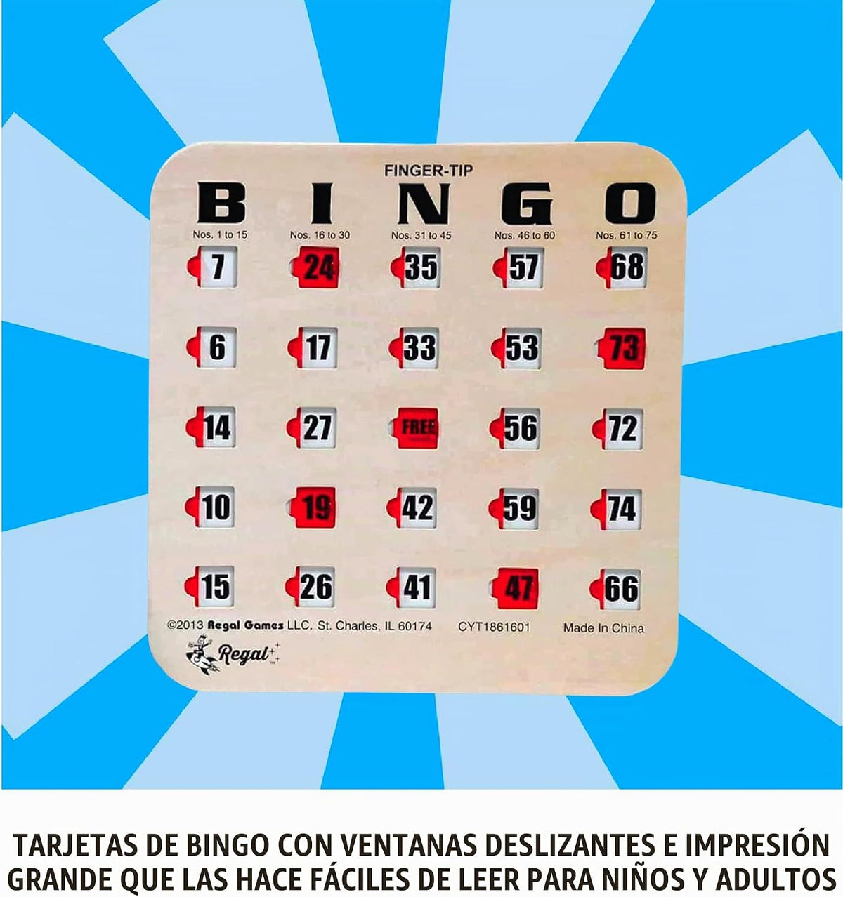 Cartas de bingo a granel de Regal Bingo con ventanas deslizantes -...