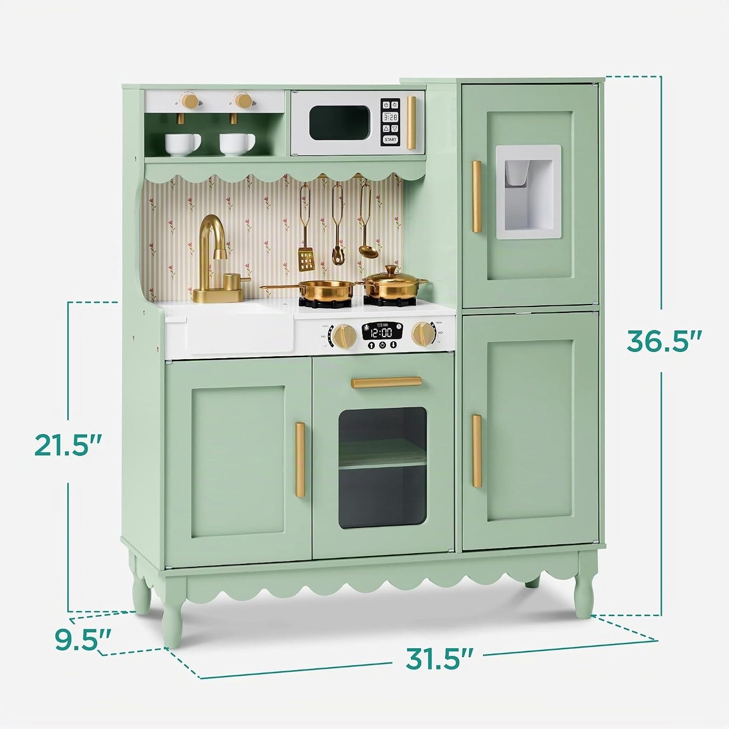 Best Choice Products Juego de cocina para niños, estilo cabaña, jue...