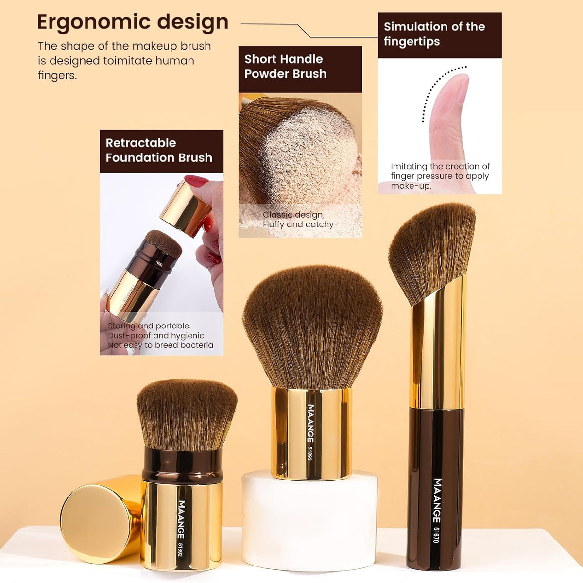 MAANGE - Juego de 20 brochas de maquillaje con caja de regalo, broc...