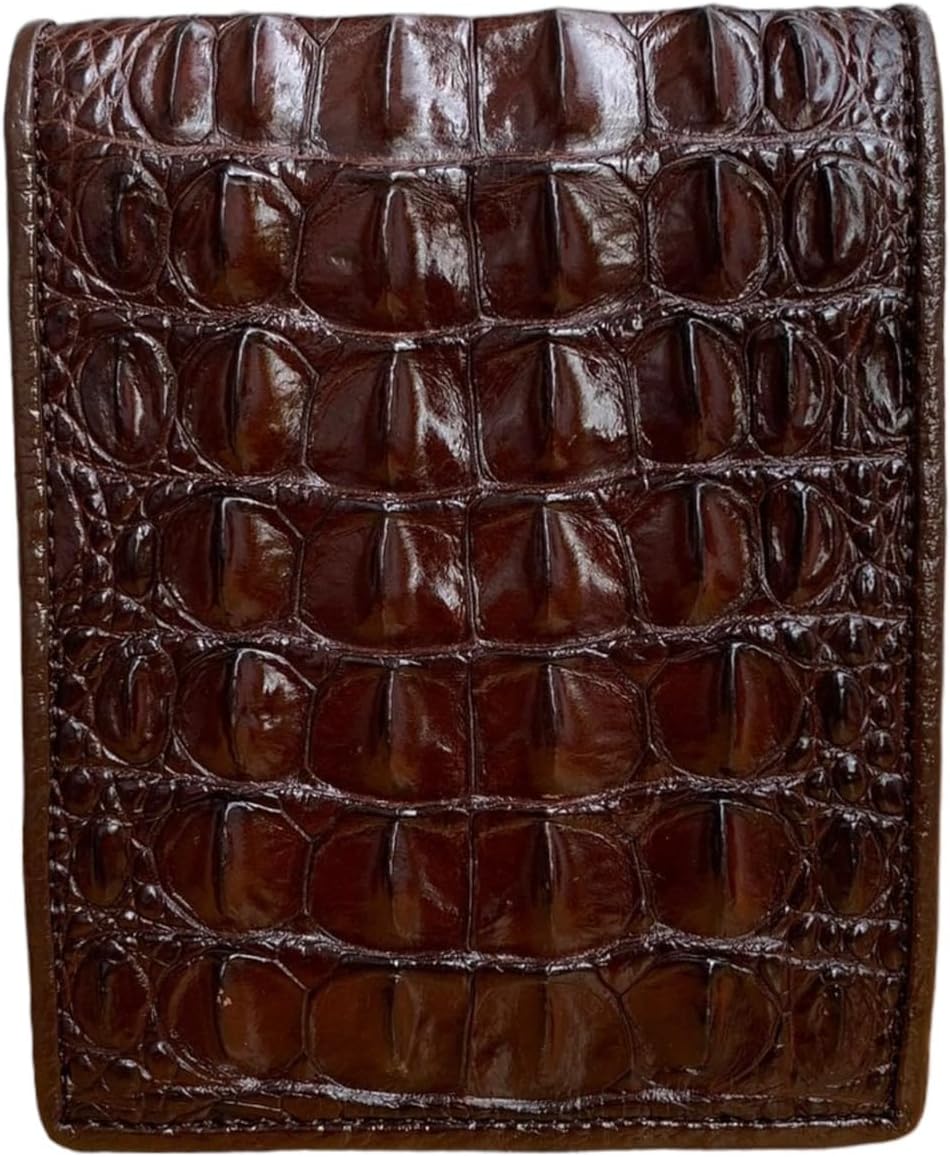 VIETDAVN Carteras plegables de cocodrilo genuinas para hombres, car...