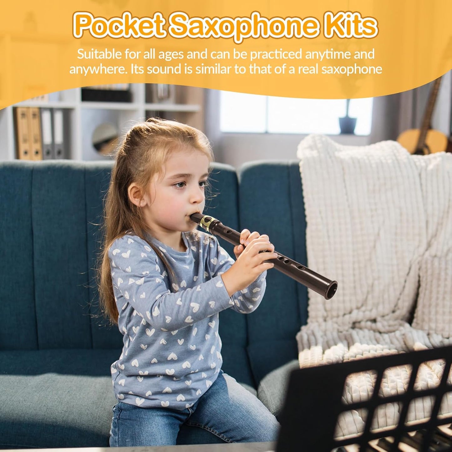 Aymzbd Mini saxofón de bolsillo C, fácil de tocar, portátil, compac...