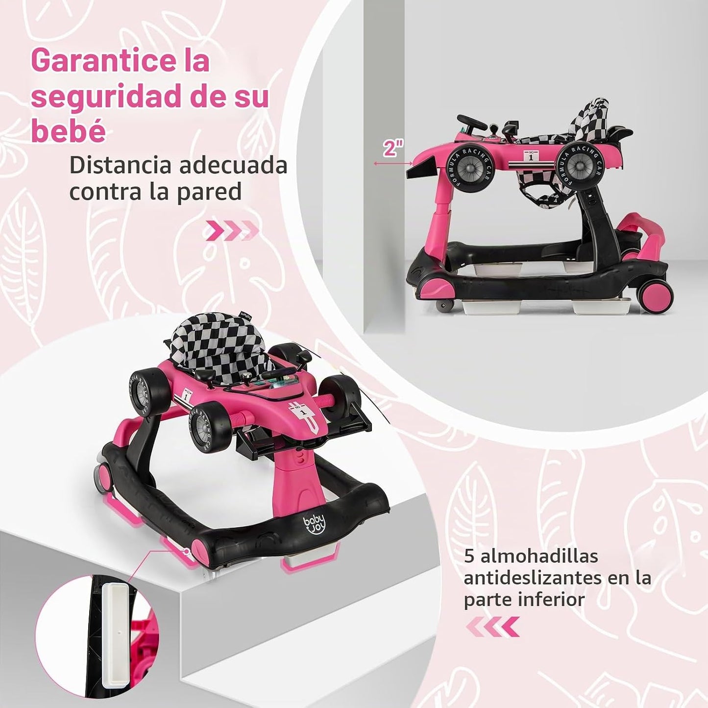BABY JOY Andador de bebé 4 en 1, Andador de actividad plegable con...