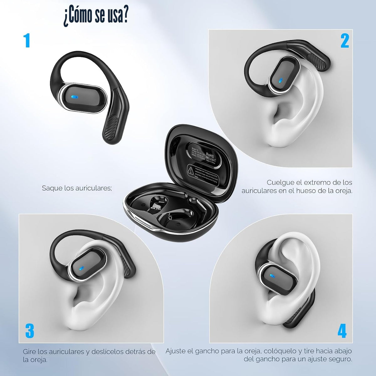 TRAUSI Auriculares inalámbricos Bluetooth 5.4, IPX7 impermeables co...