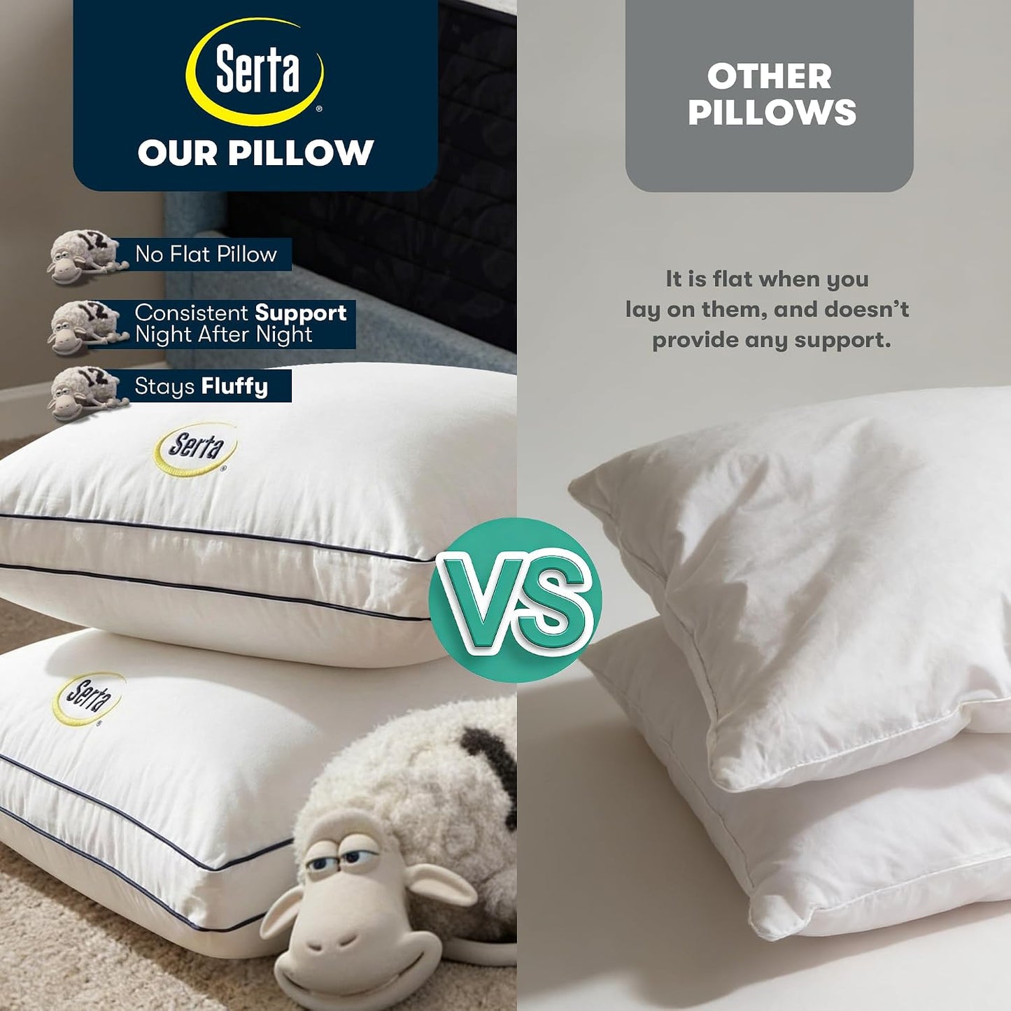 Serta Hotel Collection - Juego de 2 almohadas de cama tamaño Queen\...