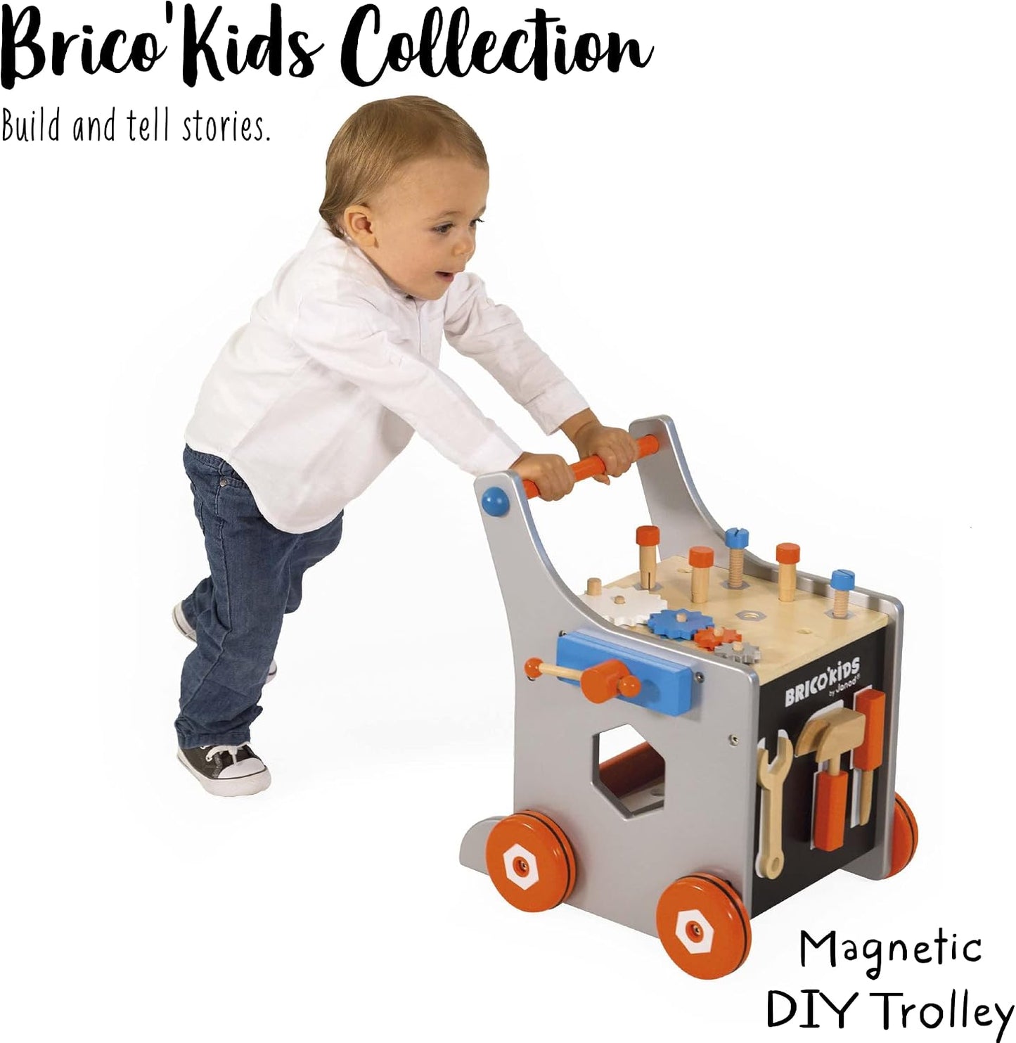 Janod Carro magnético para bricolaje, 26 accesorios, a partir de 18...