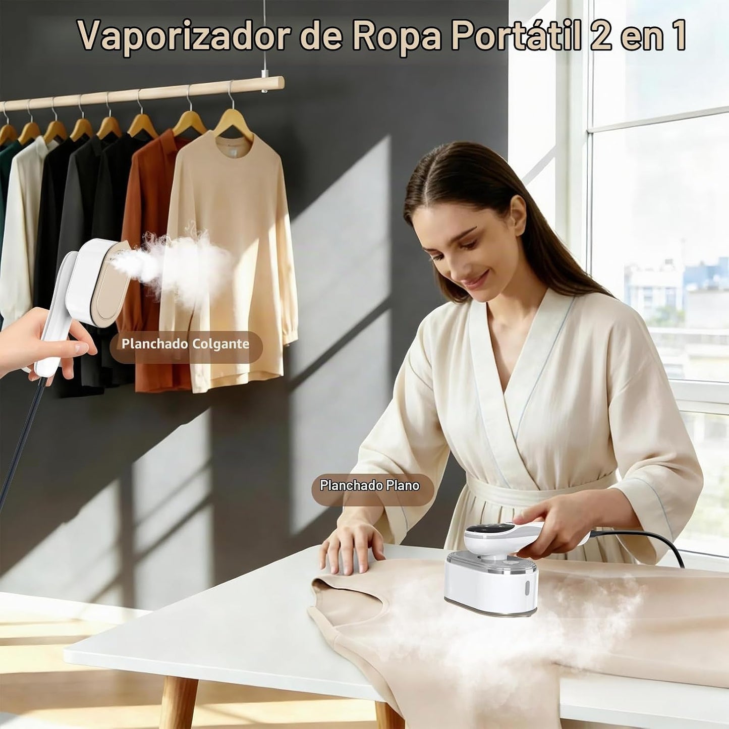 KOKABI Vaporizador de Viaje para Ropa, Mini Plancha 2 en 1 de Mano...