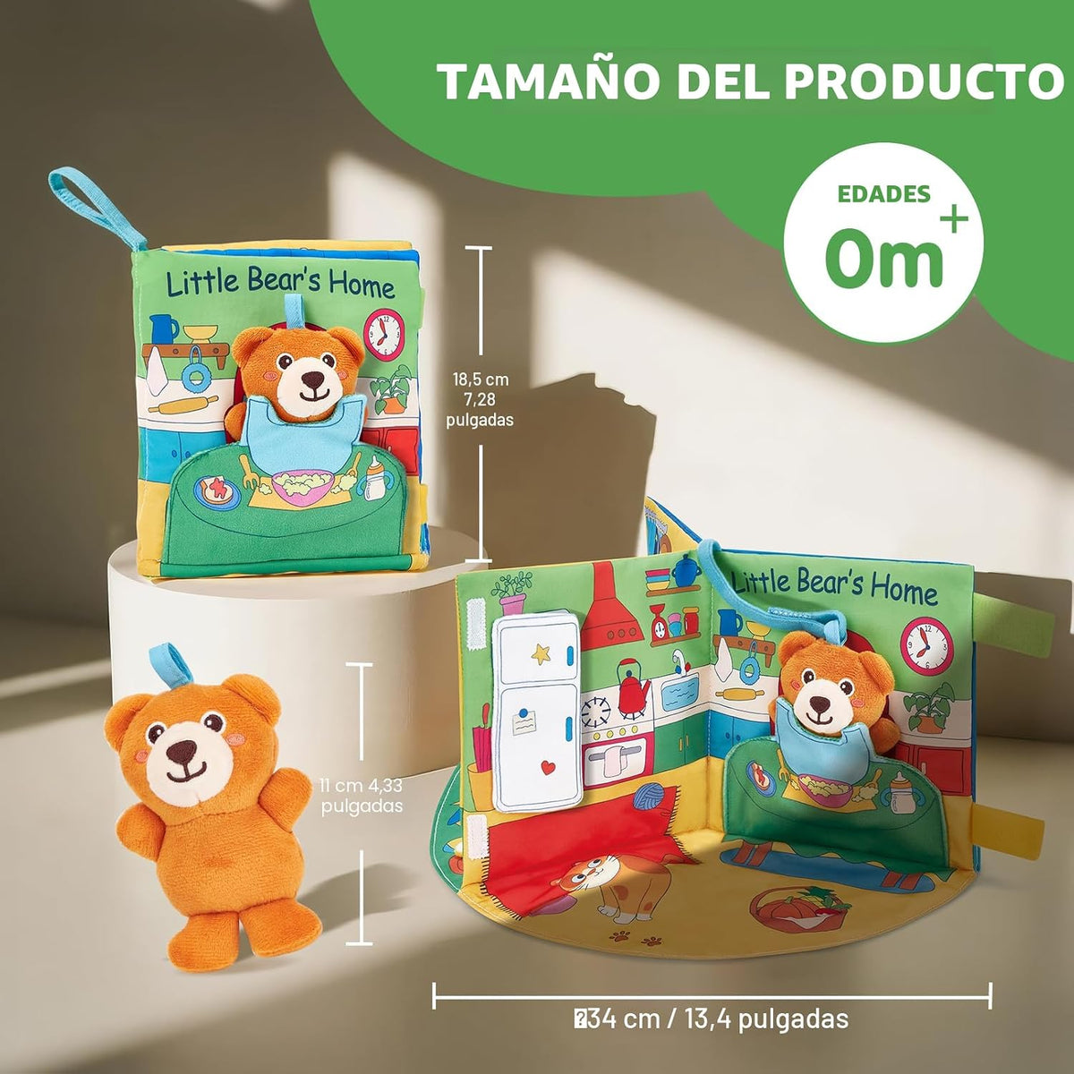 hahaland Libro 3D para 0-12 meses Libro interactivo de actividades...