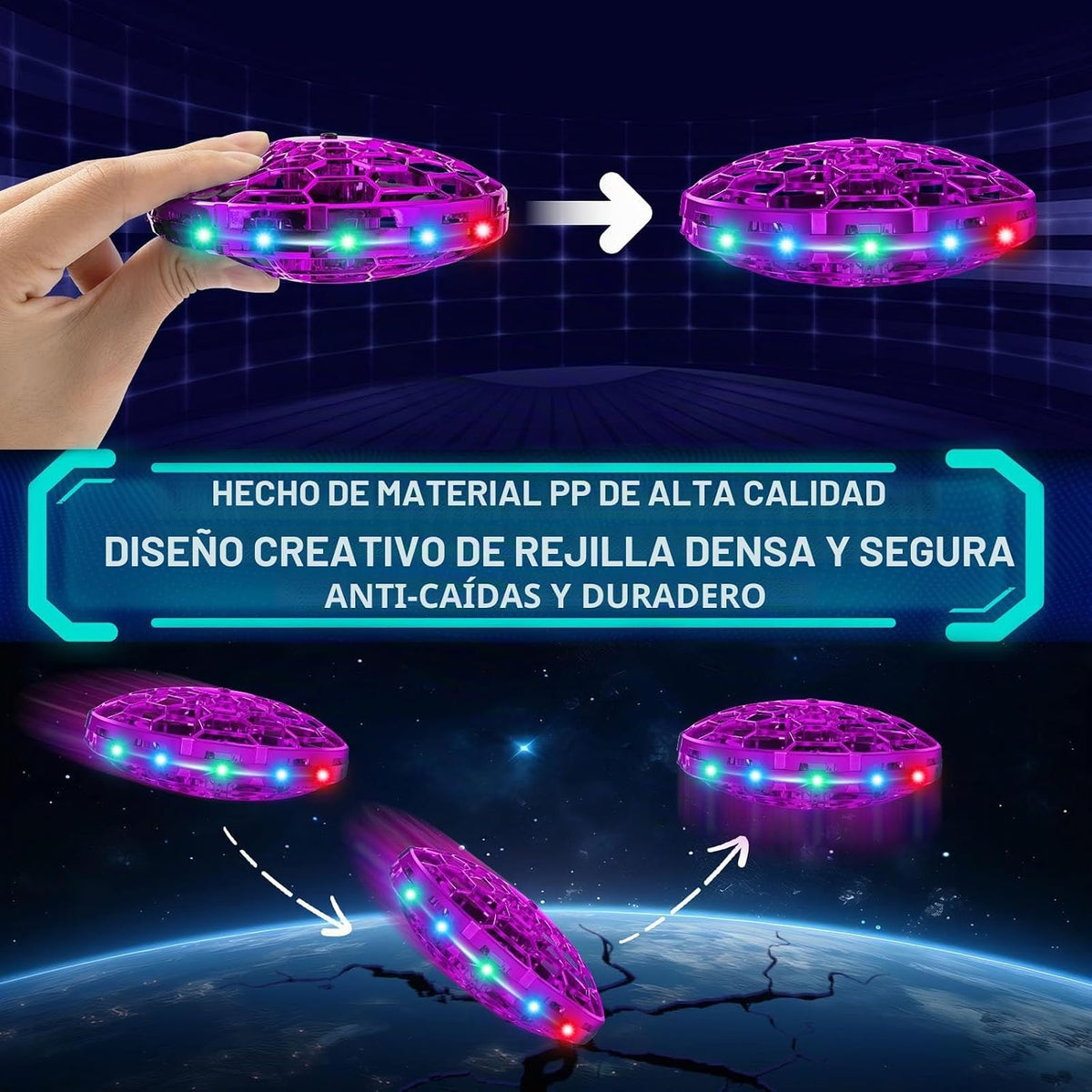 Dron de juguete volador de operación manual para niños, mini dron c...