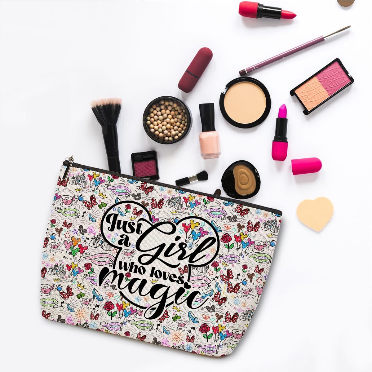 Bolsa de maquillaje con estampado de dibujos animados, bolsa mágica...