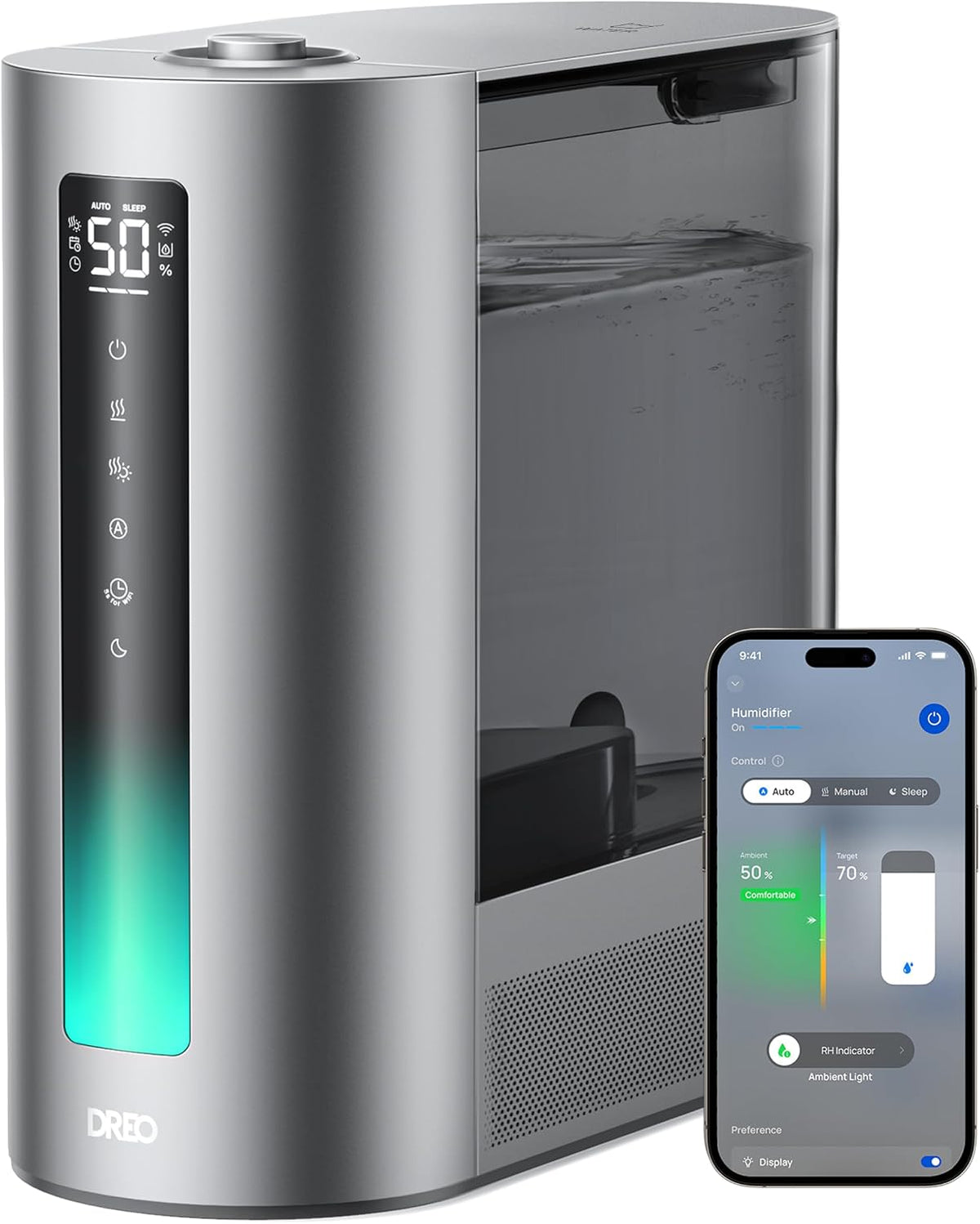 DREO Humidificadores inteligentes de 6L para dormitorio, niebla cál...