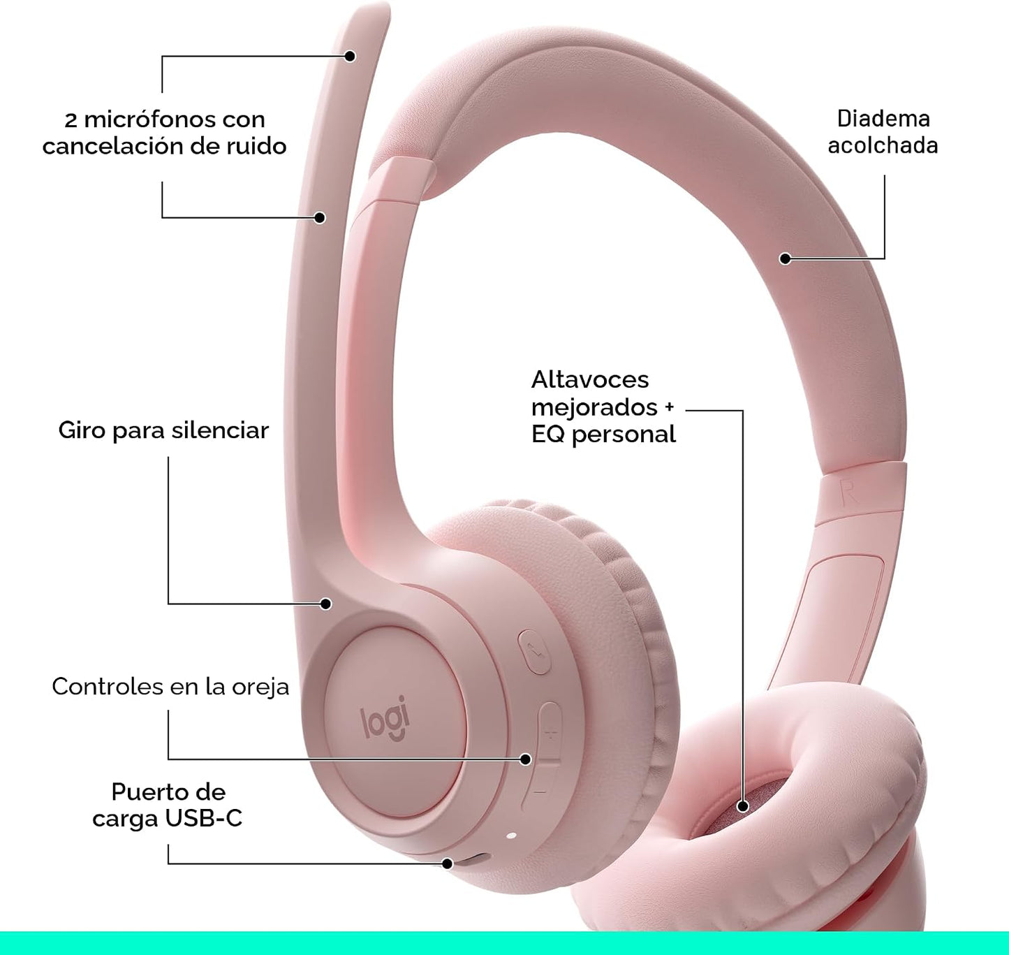 Logitech Zone 300 Auriculares inalámbricos Bluetooth con cancelació...
