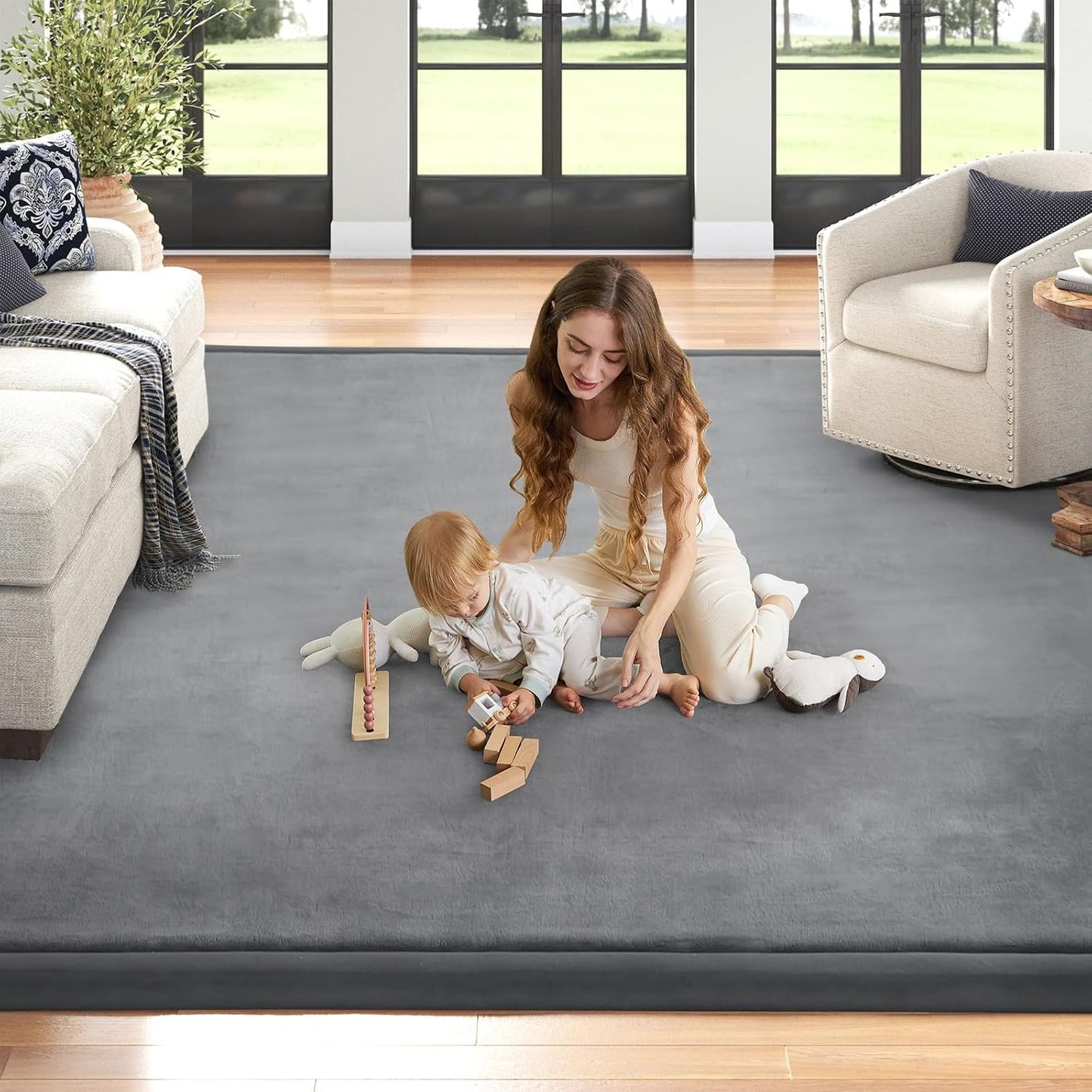 ILPEOD Alfombra de juego para acostar al bebé, alfombrilla para gua...