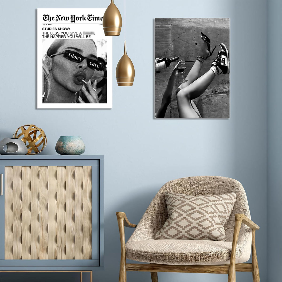 Trendy The New York Times Arte de Pared 16x24 pulgadas Enmarcado Bl...