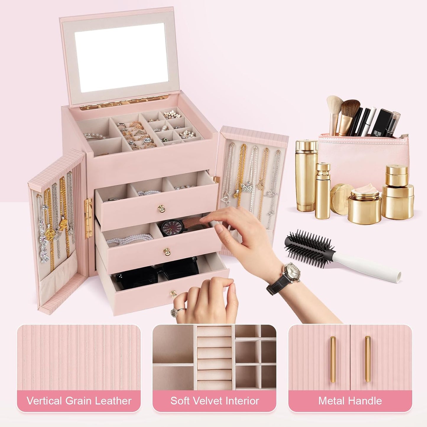 Dajasan Caja de Joyería para Niñas y Mujeres, Caja Organizadora de...