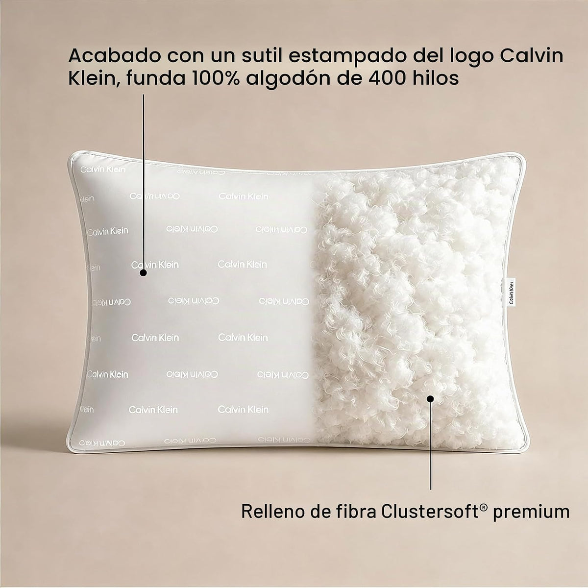Calvin Klein Juego de 2 almohadas de hotel de lujo, tamaño King, de...