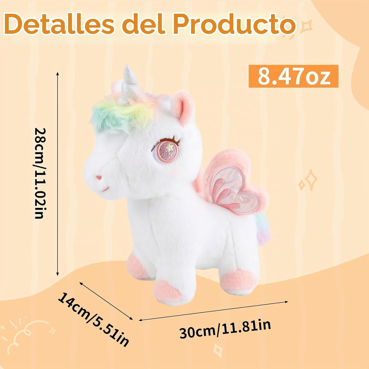 Peluche de Unicornio Suave, Juguetes de Unicornio Rosa de Peluche p...