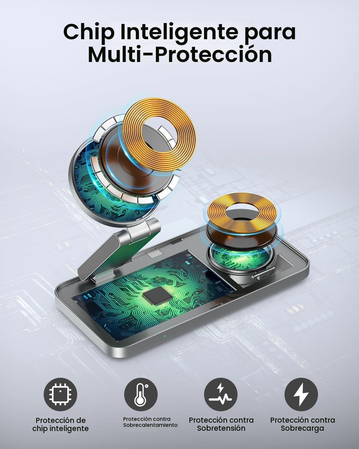 UEQ Estación de carga inalámbrica plegable 3 en 1 para Apple compat...