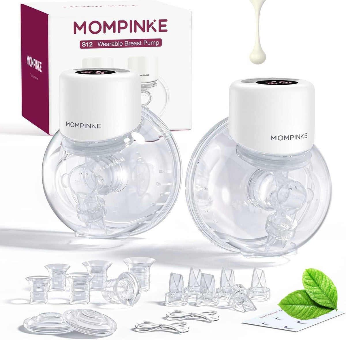 MOMPINKE Extractor de leche portátil S12, bomba eléctrica de lactan...