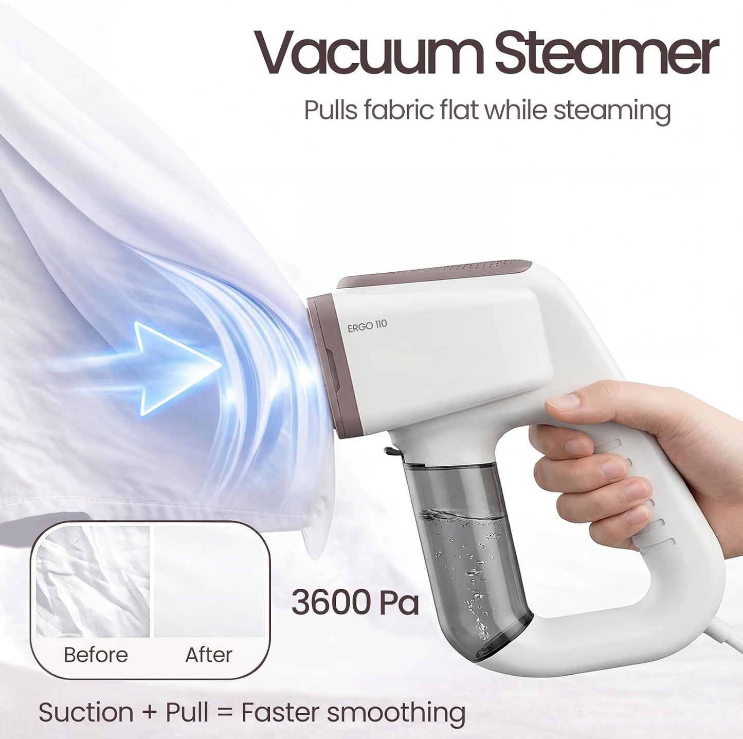 Vaporizador al vacío para ropa, vaporizador de ropa de mano 2 en 1...