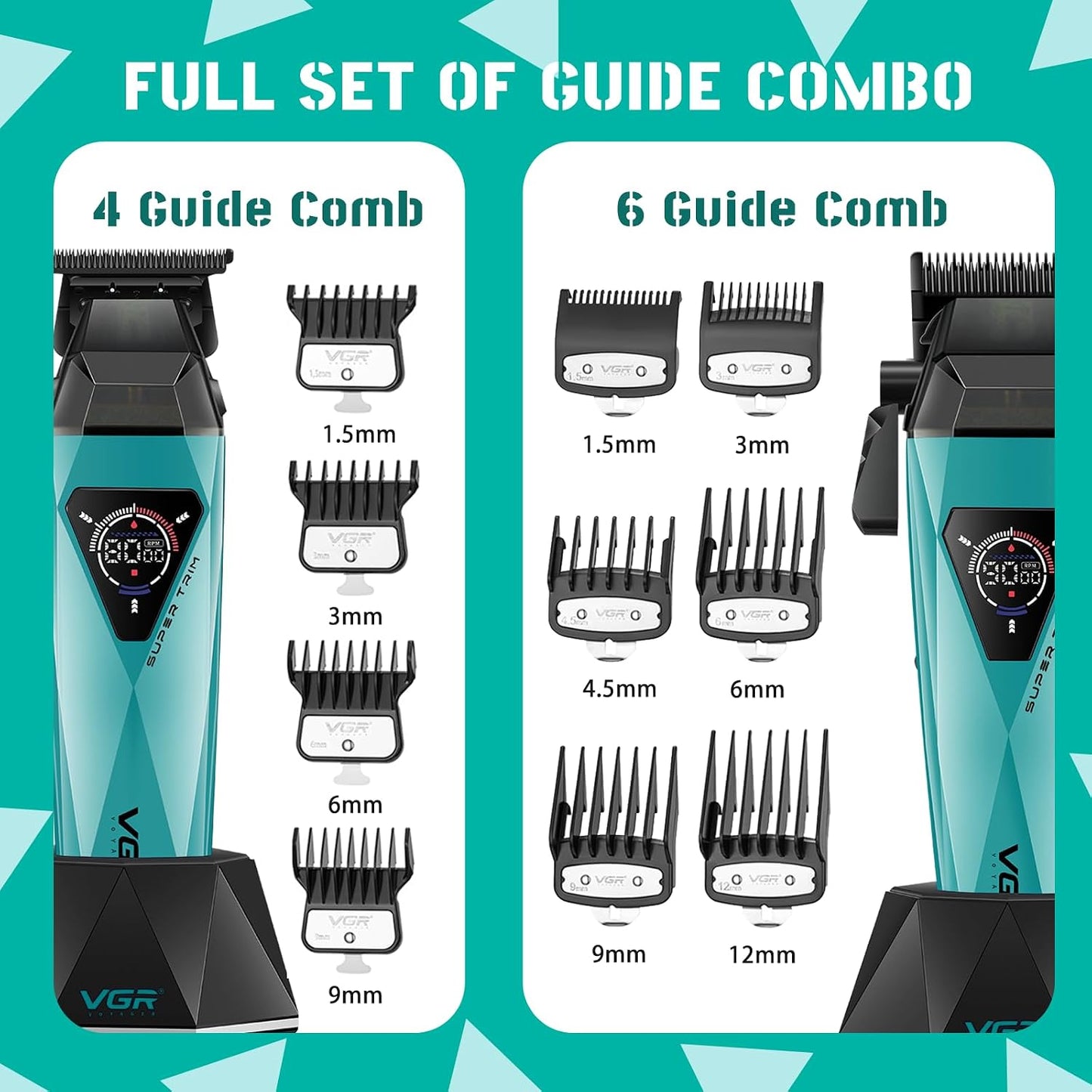 VGR 877S3 - Cortadora de pelo para hombre, kit profesional de corte...