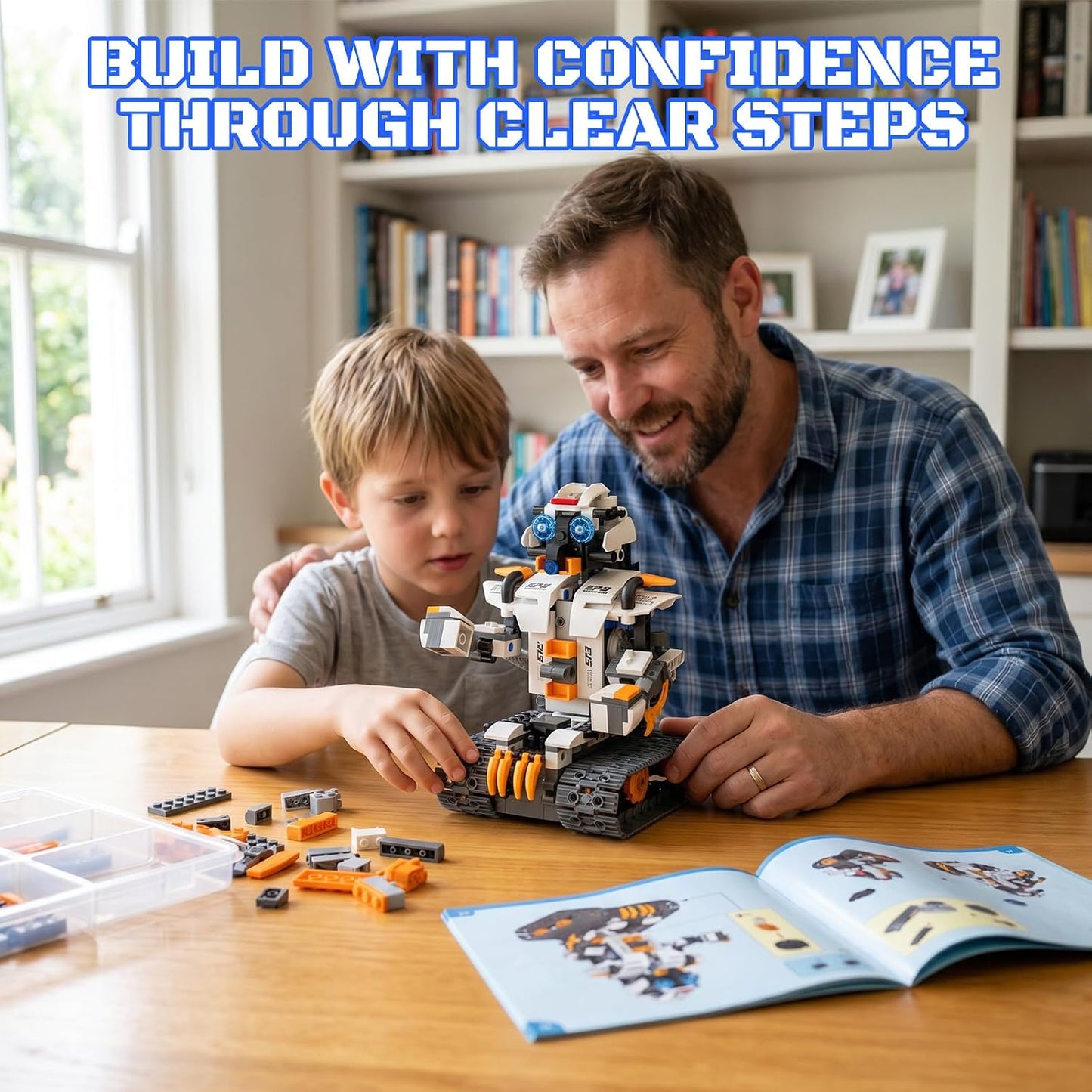 HPROMOT Kit de construcción de robot STEM 5 en 1, 688 piezas de jug...
