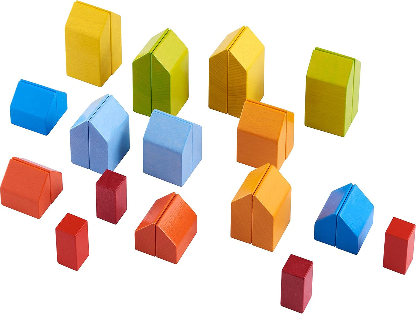 HABA Juego de arreglos 3D - Bloques de construcción de madera de pi...