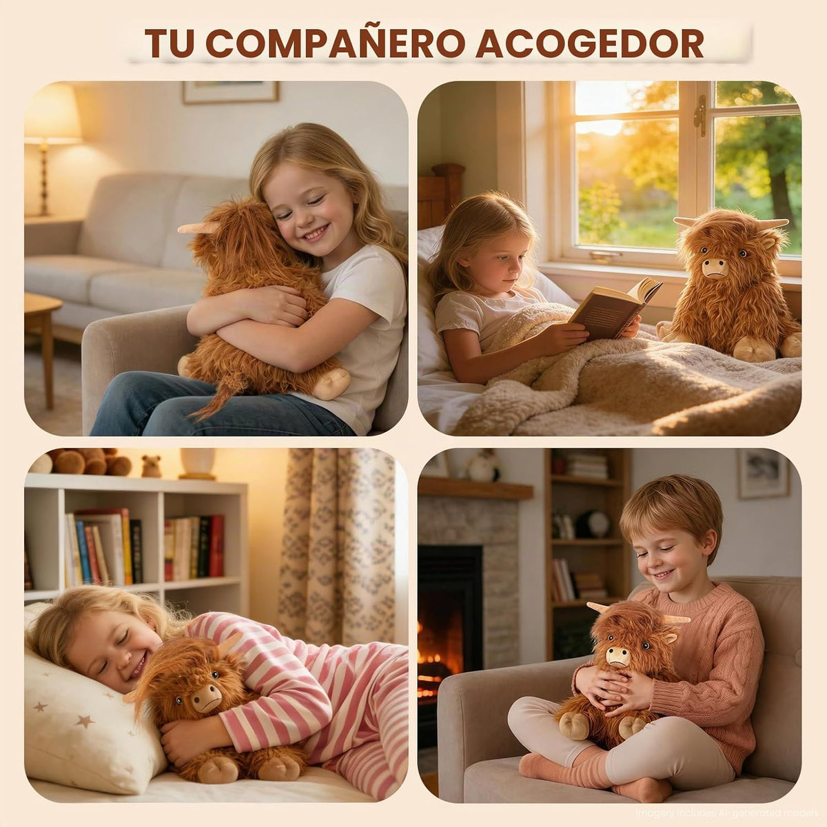 SuzziPals Vaca de las Tierras Altas de Peluche Calentable y Enfriab...