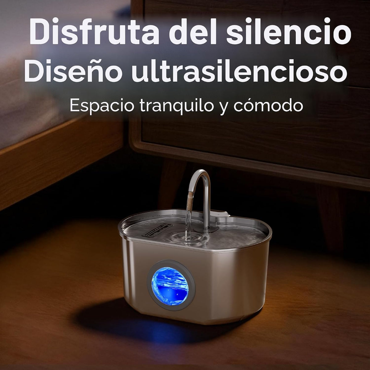 Fuente de agua para gatos de acero inoxidable: Fuente para gatos de...