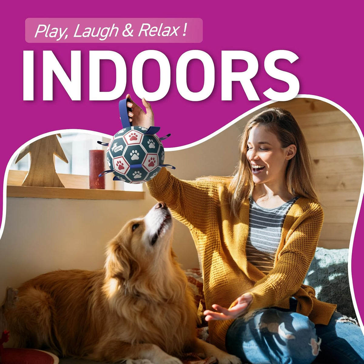 QDAN Juguetes grandes para perros, bolas duraderas de 8 pulgadas pa...