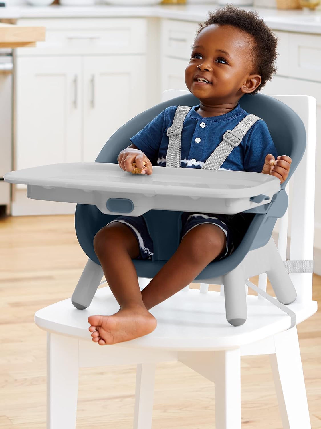 Skip Hop Silla alta para bebés 4 en 1 convertible, EON, azul pizarra