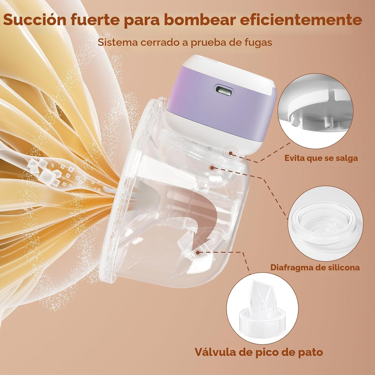 Extractor de leche portátil con manos libres de larga duración de l...