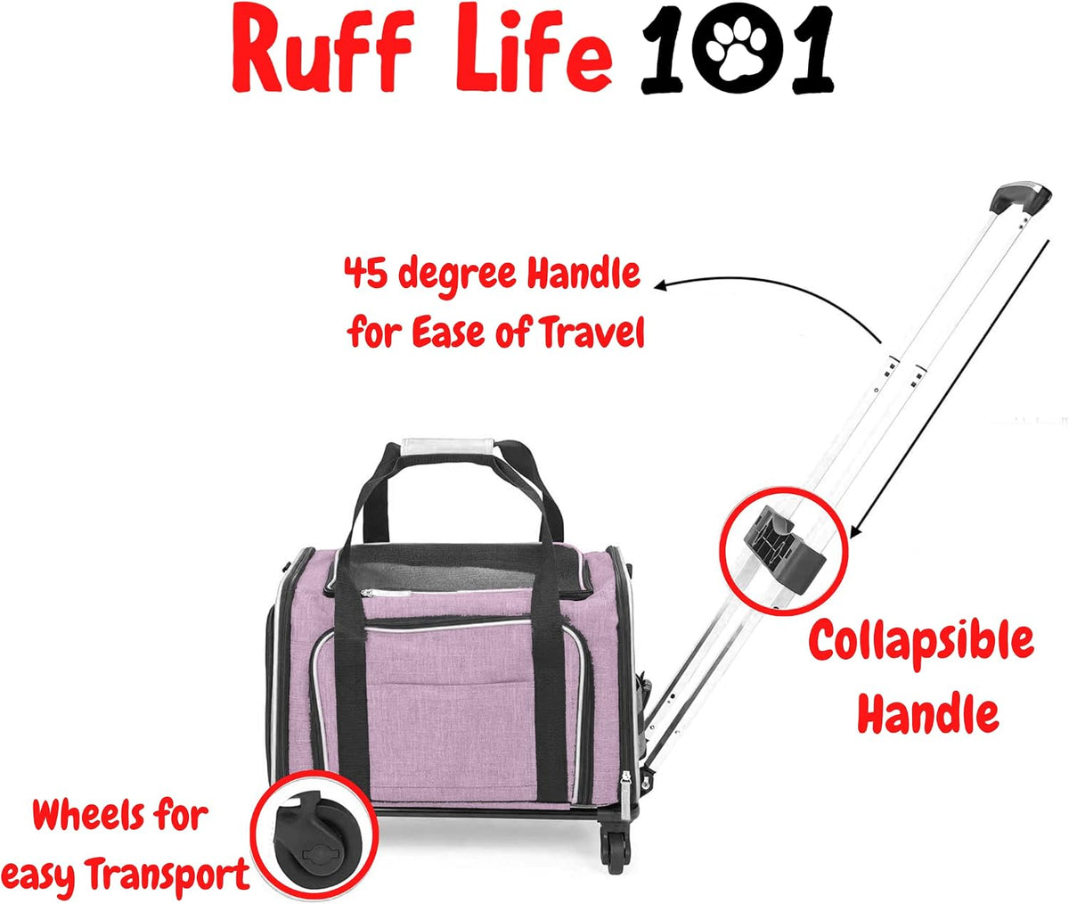 RUFF LIFE 101 Transportador de mascotas premium expandible con rued...