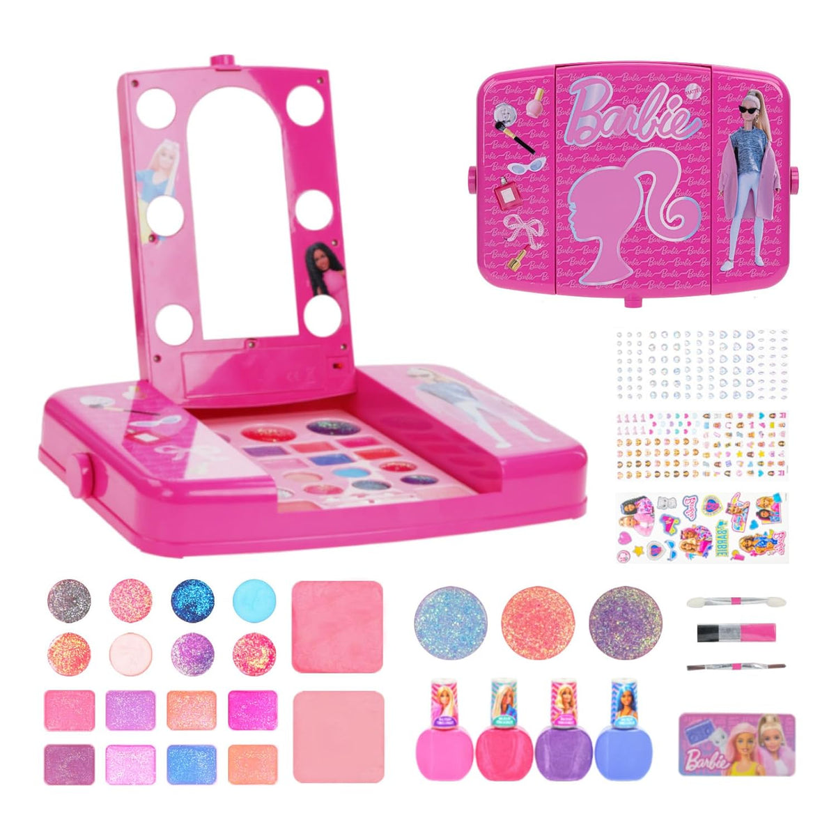 Set de belleza Barbie Beauty Vanity con espejo iluminado, incluye b...