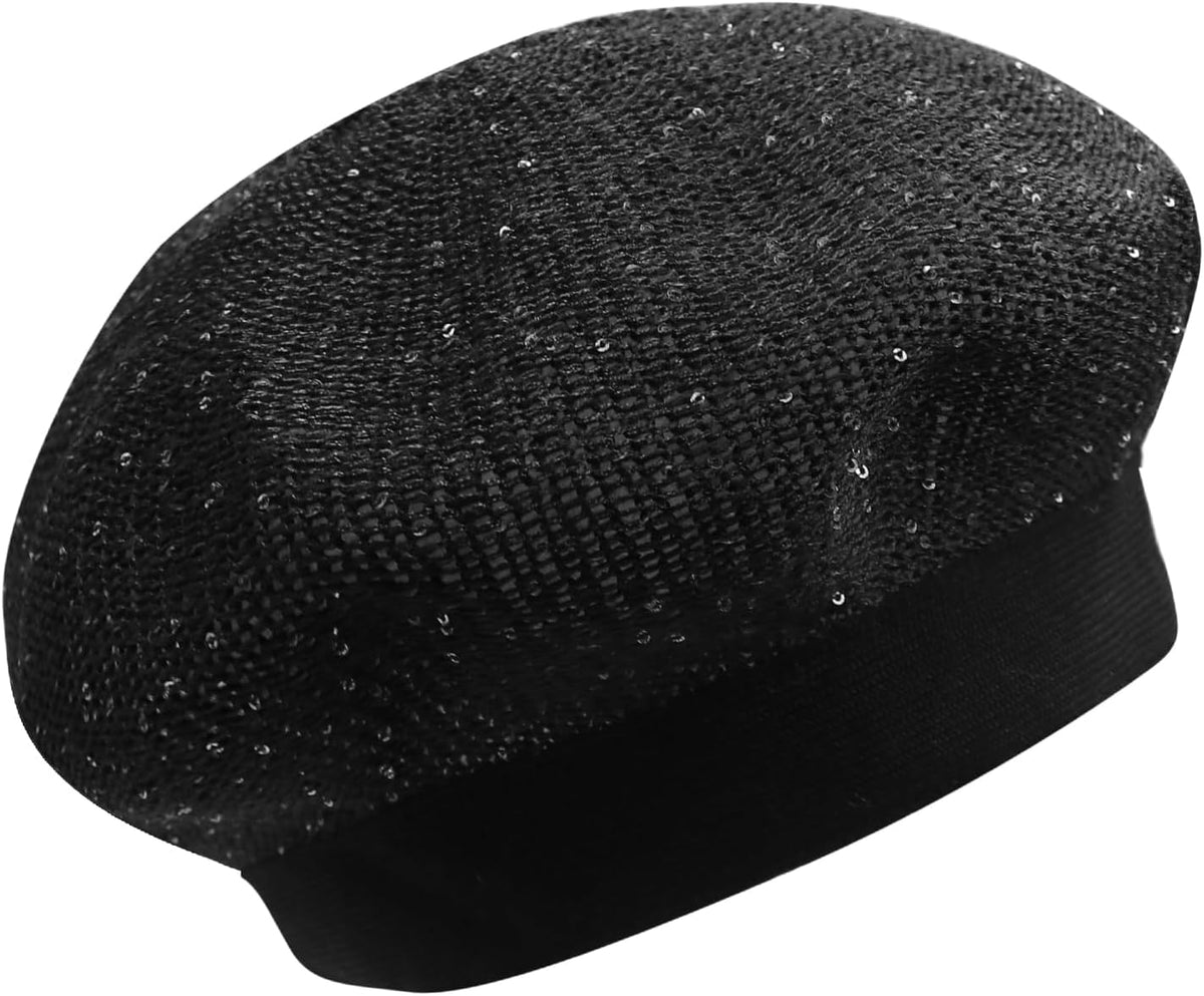 MOSSTYUS Boina ligera de encaje para mujer, diseño floral, transpir...