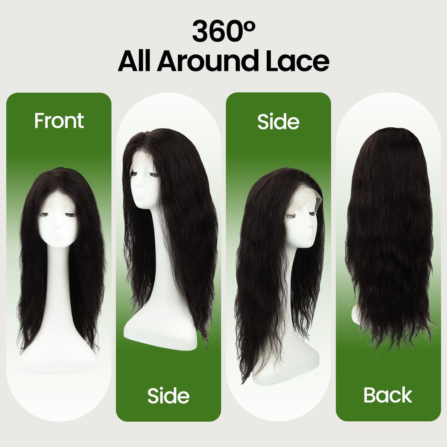 kolala Pelucas de encaje frontal de 13x4, pelucas de cabello humano...