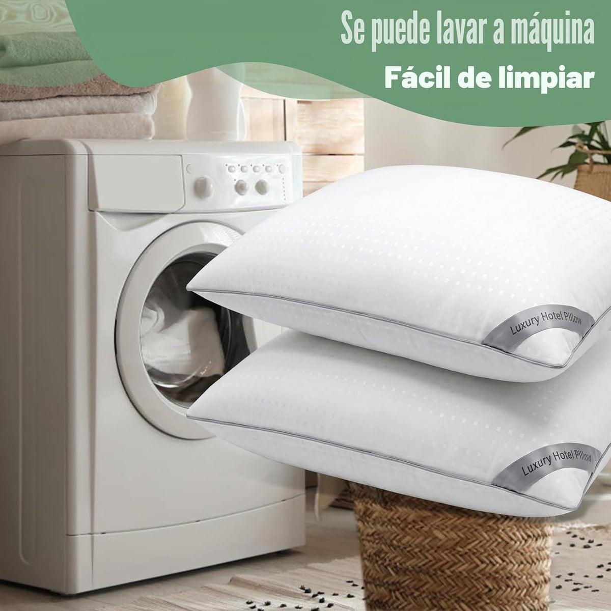 Higoom Juego de 4 almohadas de cama de tamaño estándar para dormir,...