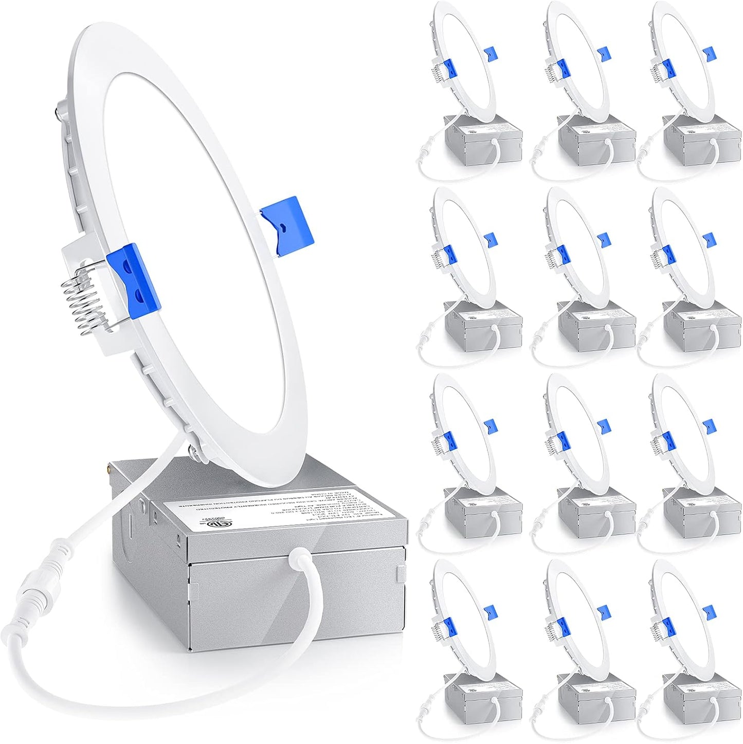 Ensenior Paquete de 12 Luces LED Empotradas de 6 Pulgadas, Regulabl...