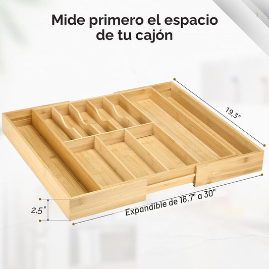 Fabsome Organizador de cubiertos para cajón de gabinete, expandible...