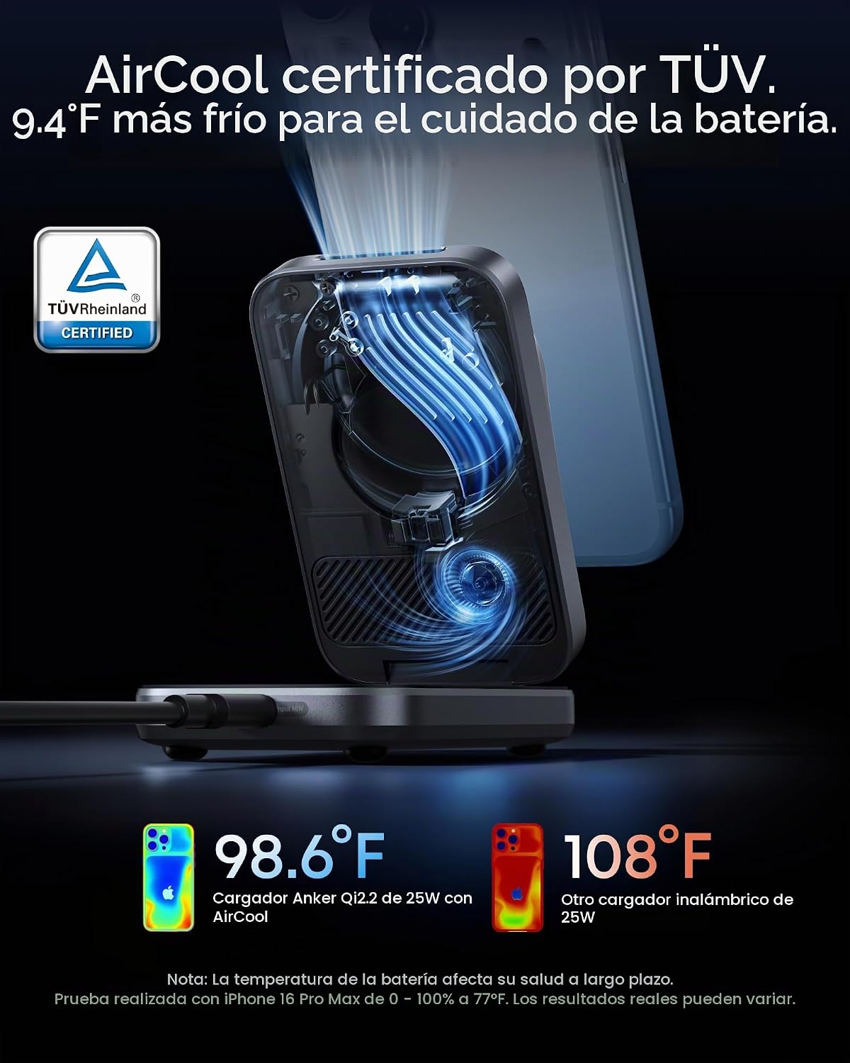 Anker Cargador MagSafe plegable 3 en 1 con certificación Qi2.2 de P...