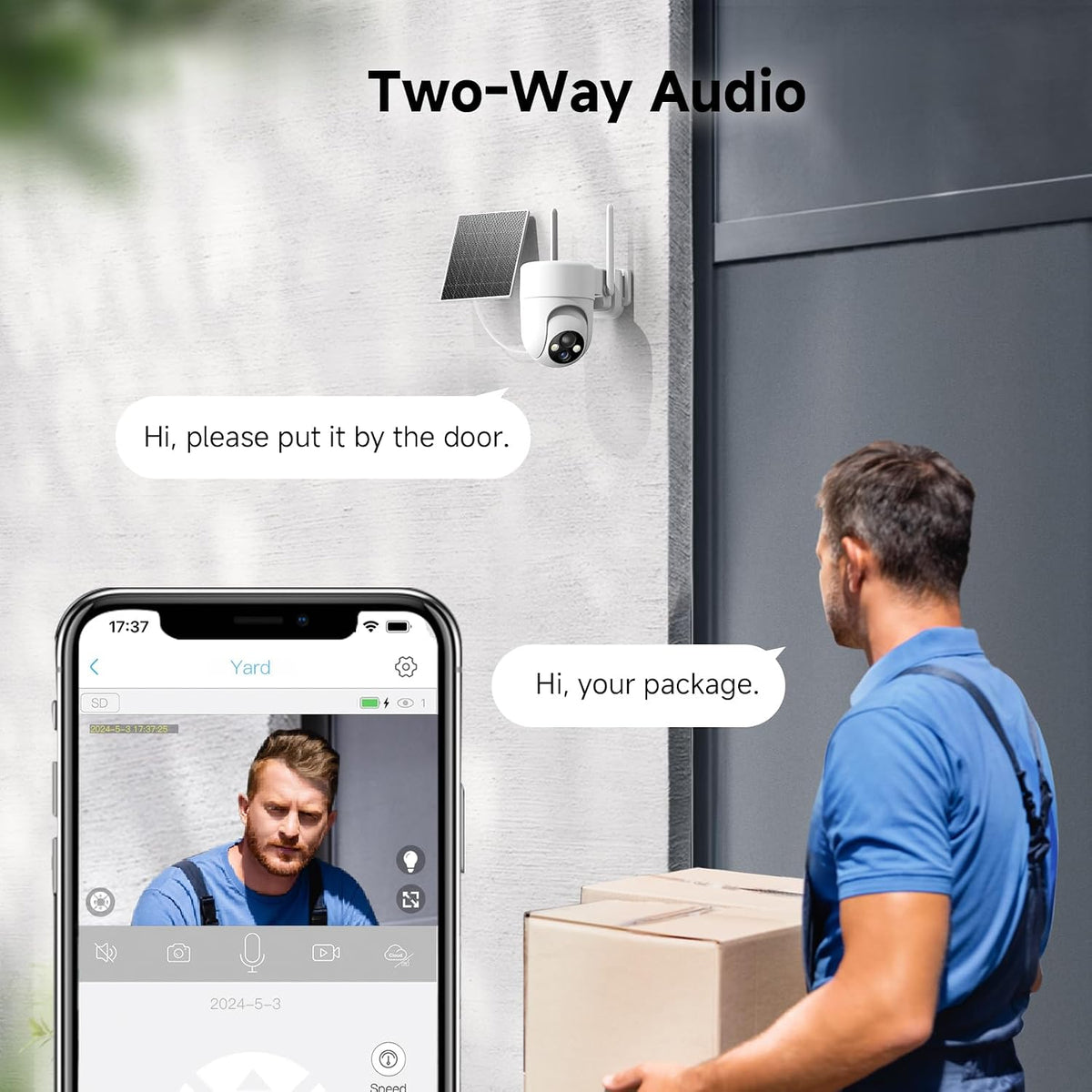 Oculview Cámaras de seguridad solar 2K inalámbricas para exteriores...