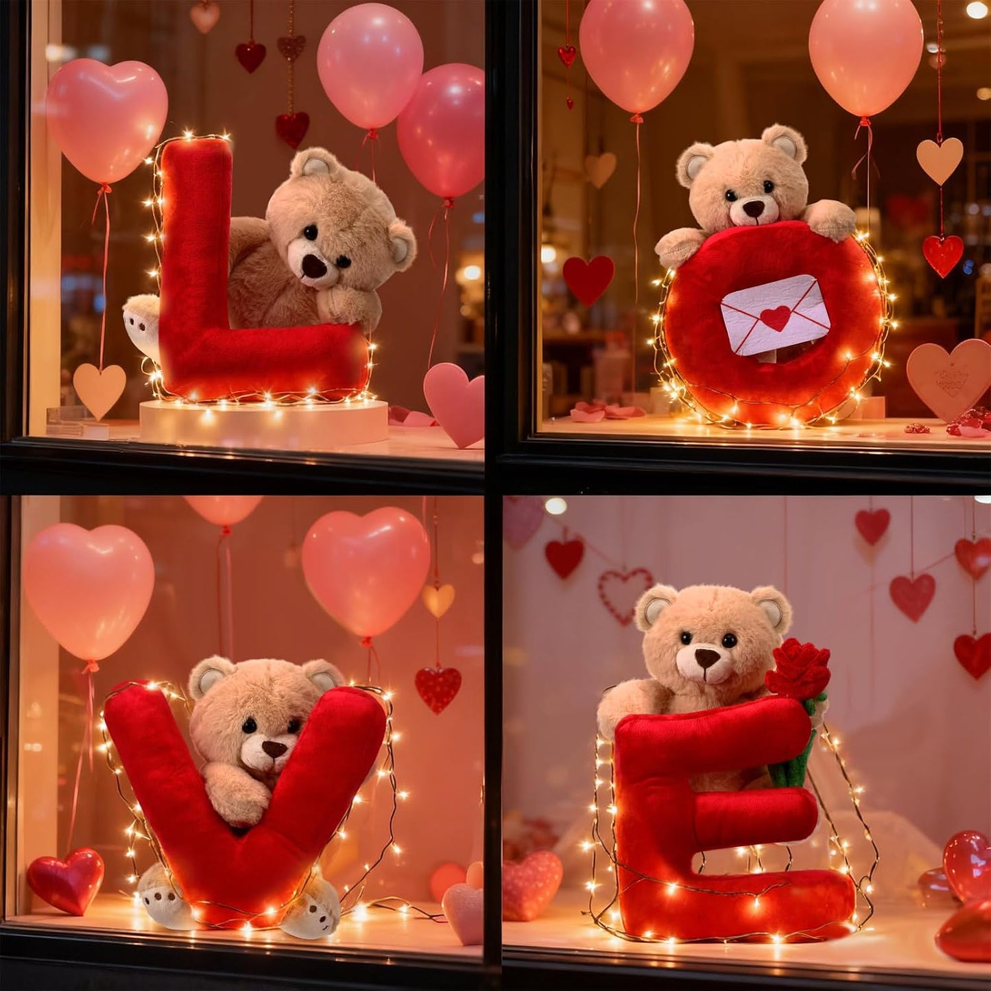 Jenaai 4 piezas de regalo de oso de peluche de San Valentín de 10 p...
